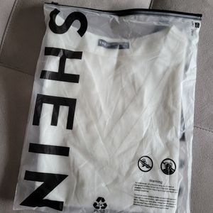 White Cotton Vee Neck Top